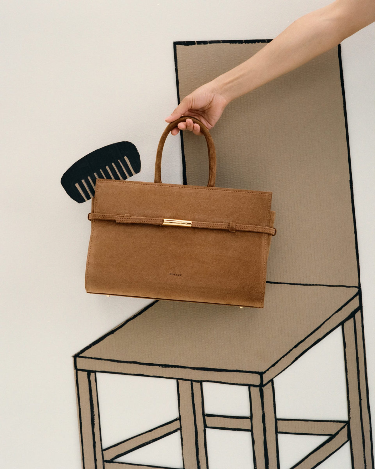 Object № 03 Bag Medium in Caramel — Papier Collé campaign