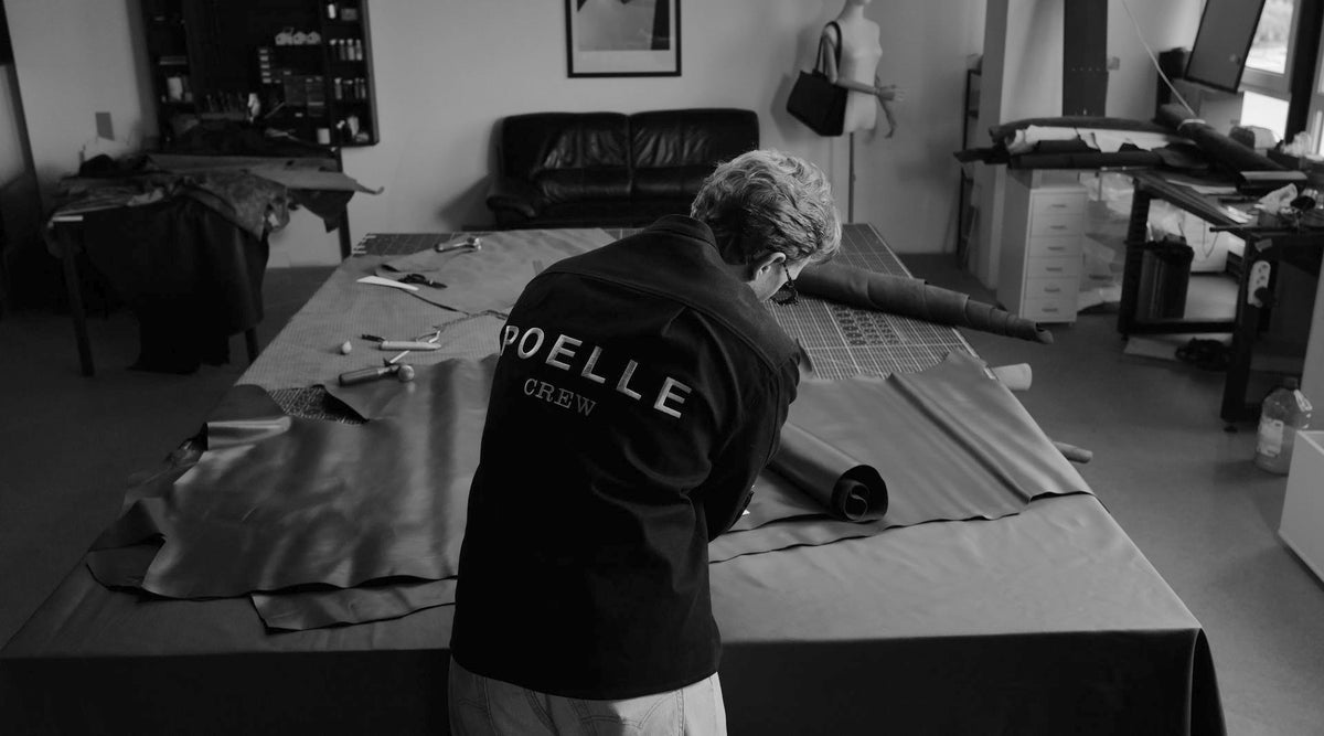 At the cutting table in the Poelle atelier