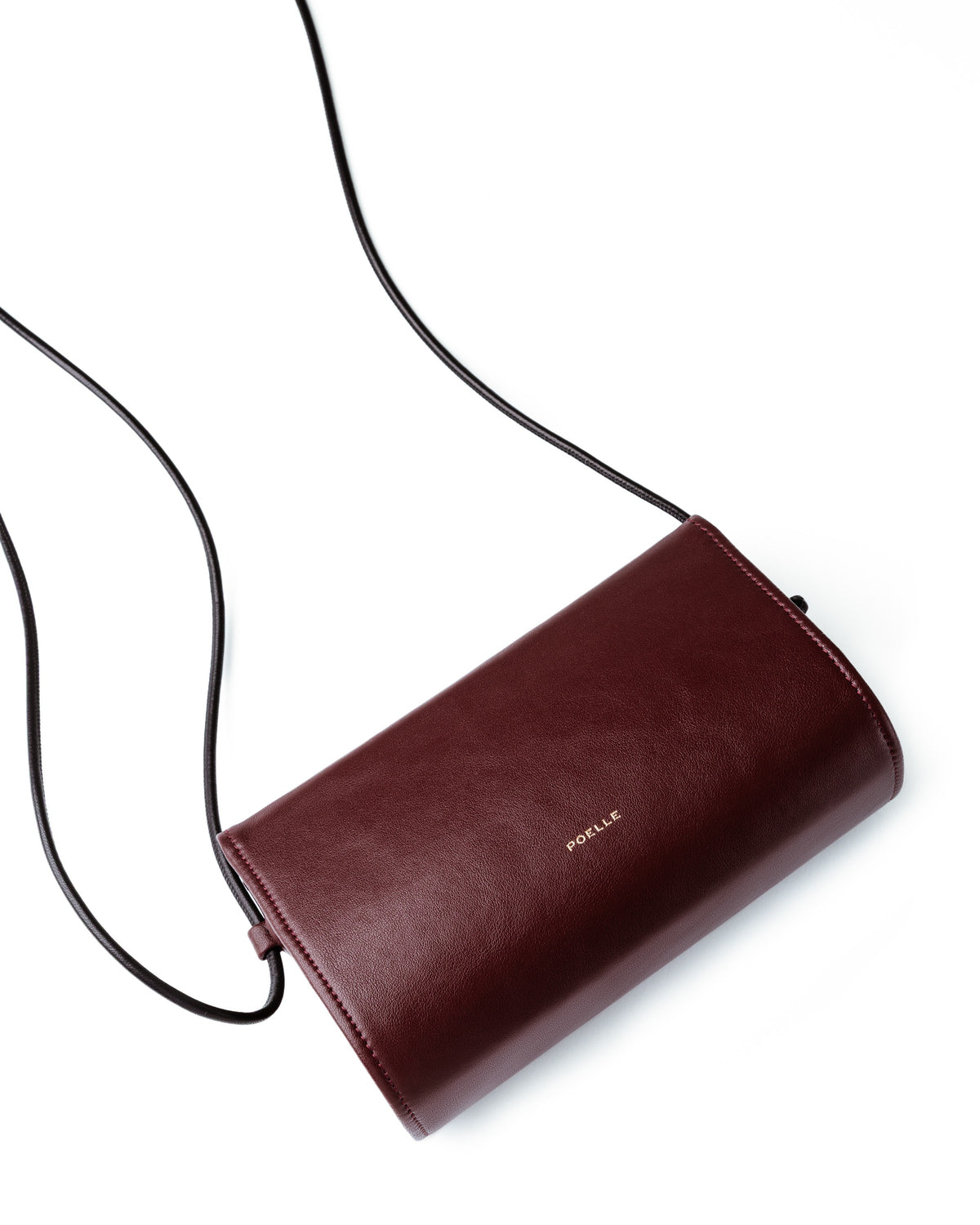 Sophie Bag Medium in Marsala — flap and strap close-up
