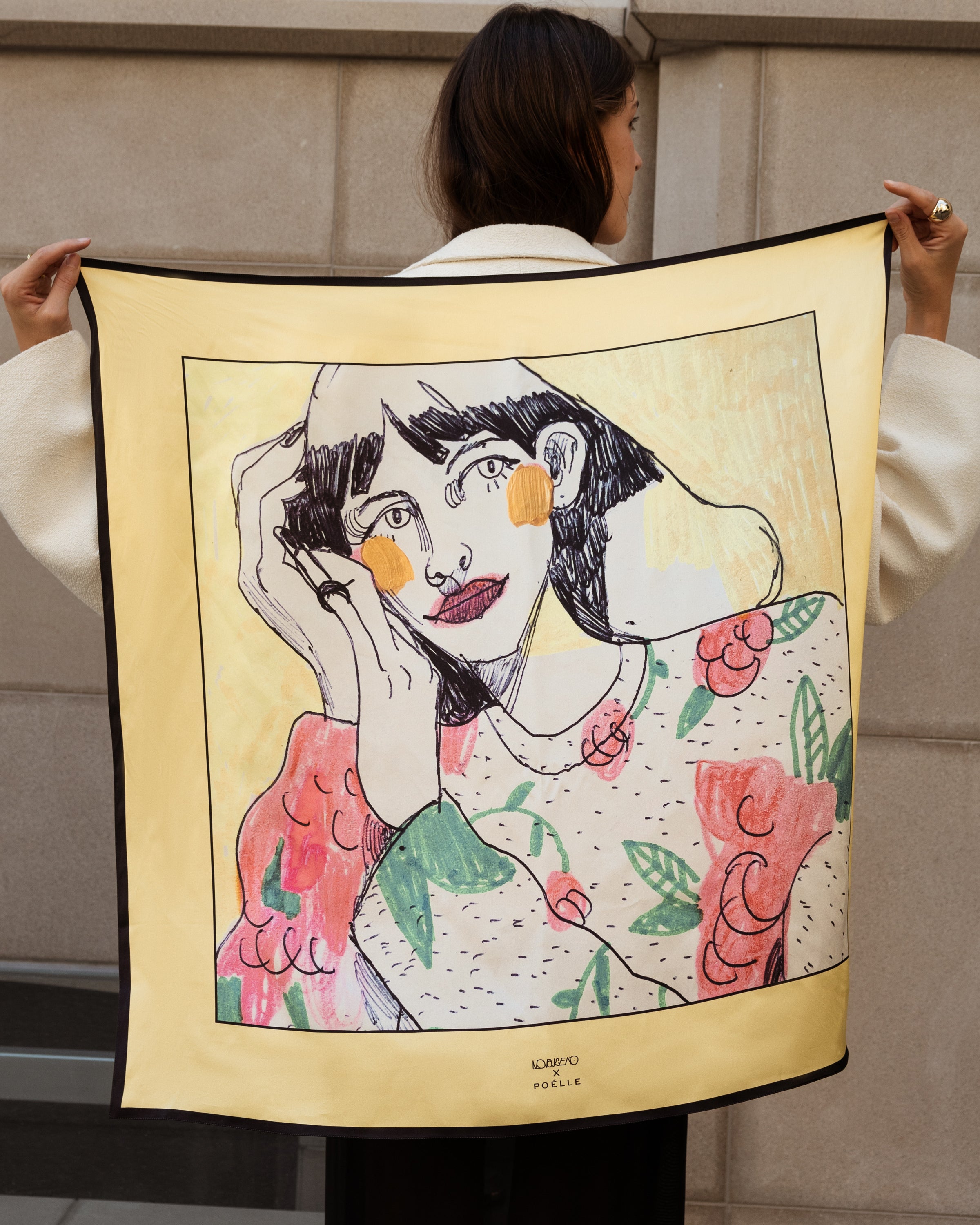 Divchuna small silk scarf in ghee color