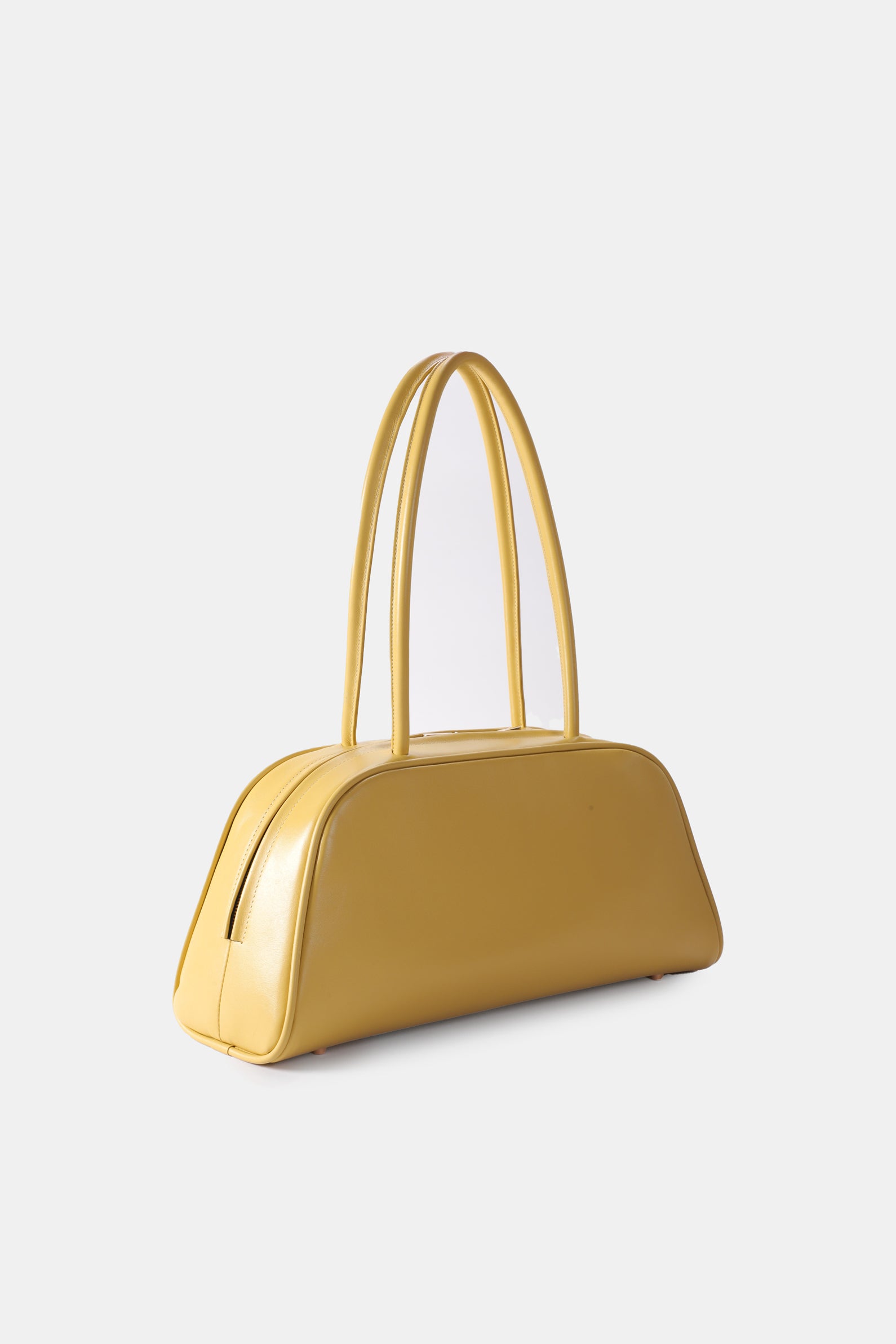 Poelle Atelier sleek yellow leather east-west horizontal bags with double handles