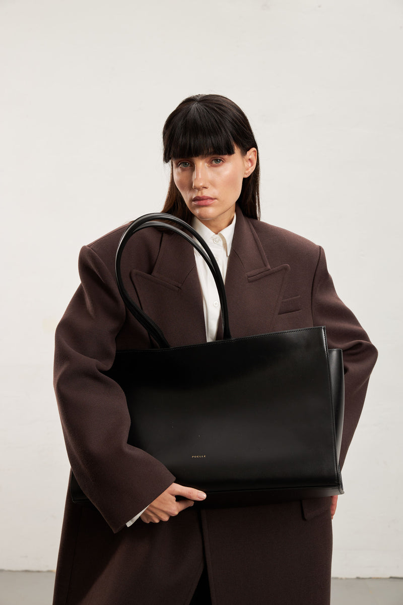 Large Carolyn Tote Bag in Black